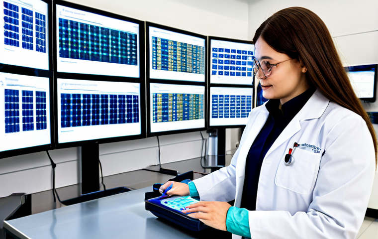 **Prompt 1: Future of Food Safety: AI and Blockchain Traceability**
    A professional food safety scientist, fully clothed in a clean lab coat and professional dress, standing confidently in a high-tech food testing laboratory. The background features large digital screens displaying intricate blockchain ledgers and AI-driven data visualizations of food supply chains, illustrating product traceability from farm to fork. Clean, modern lab equipment is visible, emphasizing precision and control. The scientist has perfect anatomy, correct proportions, well-formed hands, and a natural pose. The image is safe for work, appropriate content, and family-friendly, rendered with professional photography and high-quality detail.