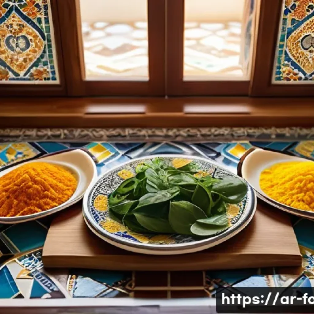 비타민 E가 많은 식자재 - A vibrant, culturally authentic Middle Eastern kitchen scene featuring a variety of fresh foods rich...