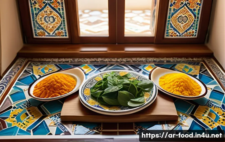 비타민 E가 많은 식자재 - A vibrant, culturally authentic Middle Eastern kitchen scene featuring a variety of fresh foods rich...