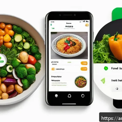 식자재 배송 서비스 비교 - A vibrant, modern smartphone screen displaying an intuitive Arabic-language food delivery app interf...